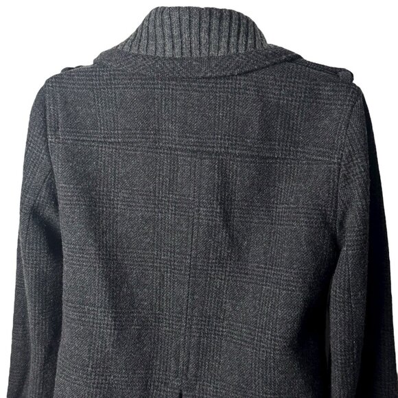 J Crew Sasha Peacoat Gray Plaid Wool Blend Capsule Cozy Academia Career Chic 0 - Picture 7 of 11